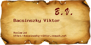 Bacsinszky Viktor névjegykártya